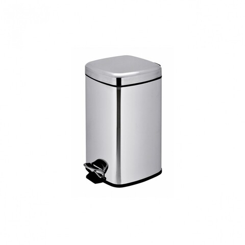 Cos de gunoi patrat cu pedala, inox, 12 L