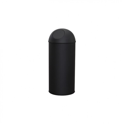 Cos de gunoi cu capac push, inox, 30 L, negru