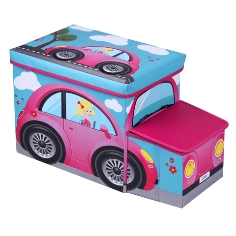 Cutie de depozitare Car Pink, Jocca, 32x25x56 cm, polipropilena/MDF/poliuretan, multicolor