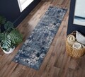 Covor Wonderlust Dark Blue, Flair Rugs, 80x300 cm, polipropilena, albastru inchis