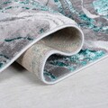 Covor Marbled Emerald, Flair Rugs, 80x300 cm, polipropilena/poliester, verde