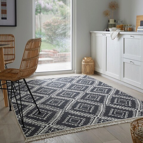 Covor Alix, Flair Rugs, 160x230 cm, bumbac, negru