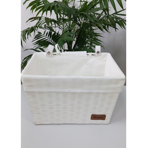 Home Kerékpár kosár, 21x30x20 cm, fehér