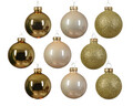 Baubles 21 db Díszgömb, Decoris, Ø7 cm/Ø6 cm/Ø5 cm, üveg, aranyszín