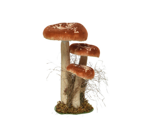 Decoratiune Mushroom, Decoris, 14x18x26 cm, poliester, maro