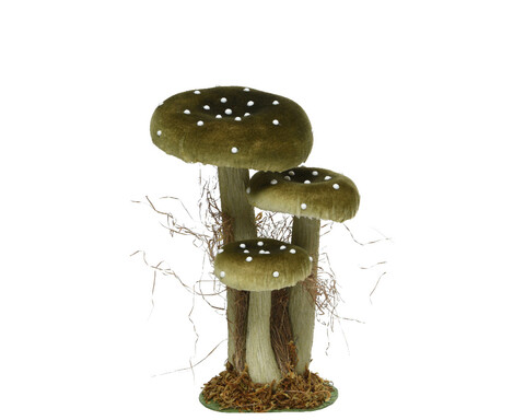 Mushroom Dísz, Decoris, 14x18x26 cm, poliészter, zöld