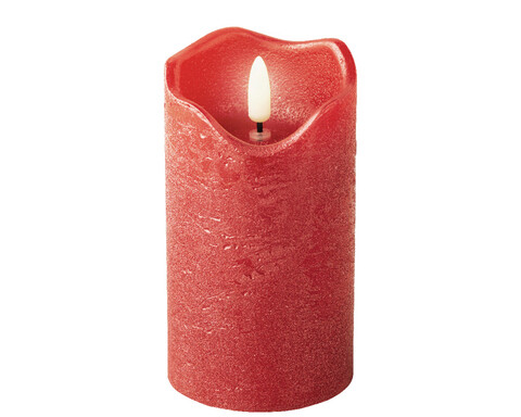 Lumineo Gyertya LED-el, H13 cm, viasz, piros