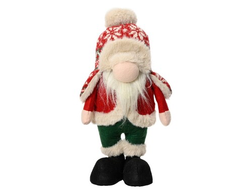 Gnome w hat w snowflake Dísz, Decoris, 19x12x40 cm, poliészter, színes