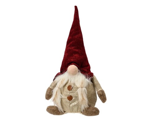 Decoratiune Girl gnome w hat bordo, Decoris, 14x12x30 cm, poliester, multicolor