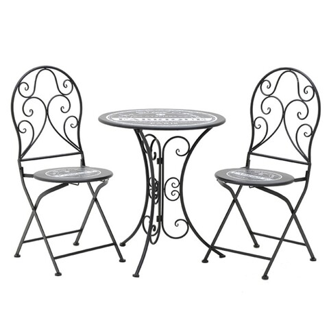 Set mobilier de gradina Au Vieil Acacia, InArt, 3 piese, negru