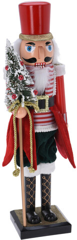 Nutcrack w red striped Dekoráció, 17x12x60 cm, polipropilén, színes