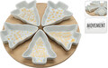 Tree Snack tálaló készlet forgatható tányérral, 6 darabos, porcelán/bambusz