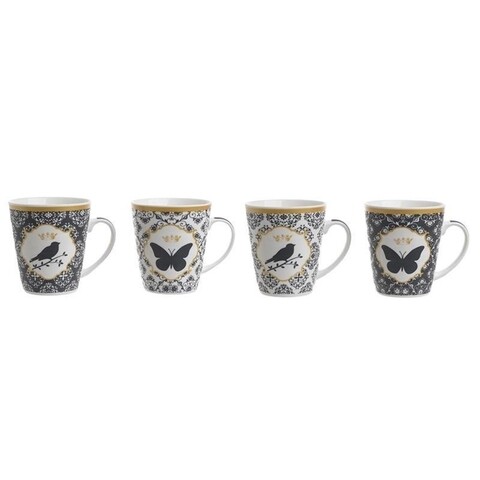 Set 4 cani Bird and Butterfly, InArt, portelan, multicolor