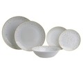 Serviciu de masa din portelan Points , InArt, 20 piese, alb/auriu