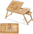 Masuta pentru laptop, Songmics, LLD002, inaltime ajustabila, 55 x 35 x 21-29 cm, bambus
