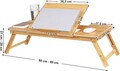 Masuta pentru laptop, Songmics, inaltime ajustabila, 71.5 x 35 x 21-29 cm, bambus