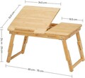Masuta pentru laptop, Songmics, LLD01N, inaltime ajustabila, 55 x 35 x 21-29 cm, bambus