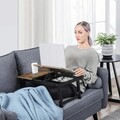 Masuta pentru laptop, Songmics, inaltime ajustabila, 55 x 35 x 23 cm, MDF/bambus, maro rustic