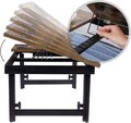 Masuta pentru laptop, Songmics, inaltime ajustabila, 55 x 35 x 23 cm, MDF/bambus, maro rustic