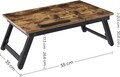 Masuta pentru laptop, Songmics, inaltime ajustabila, 55 x 35 x 23 cm, MDF/bambus, maro rustic