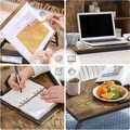 Masuta pentru laptop, Songmics, inaltime ajustabila, 71 x 35 x 23 cm, MDF/bambus, maro rustic