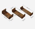 Set 3 rafturi de perete, Songmics, 30/45/60 cm, PAL, maro rustic
