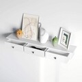 Raft de perete cu 3 sertare, Songmics, 80 x 15 x 10 cm, MDF, alb