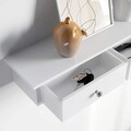 Raft de perete cu 3 sertare, Songmics, 80 x 15 x 10 cm, MDF, alb