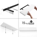 Raft de perete, Vasagle, 80 x 20 x 3.8 cm, MDF/otel, alb mat