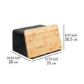 Cutie pentru paine, Wenko, Kubo, 35 x 26.5 x 20.5 cm, plastic/bambus, negru/maro