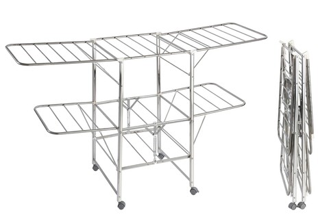 Uscator rufe, Maximex, Mobile, 186 x 109 x 58 cm, 27 m capacitate de uscare, inox, gri