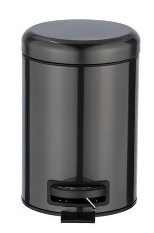 Cos de gunoi, Wenko, Leman, 17 x 22.5 x 25 cm, 3 L, inox/polipropilena, negru