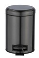 Cos de gunoi, Wenko, Leman, 17 x 22.5 x 25 cm, 3 L, inox/polipropilena, negru
