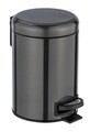 Cos de gunoi, Wenko, Leman, 17 x 22.5 x 25 cm, 3 L, inox/polipropilena, negru
