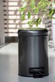 Cos de gunoi, Wenko, Leman, 17 x 22.5 x 25 cm, 3 L, inox/polipropilena, negru