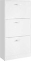 Pantofar cu 3 usi, Vasagle, 12-18 perechi pantofi, 60 x 24 x 120 cm, alb