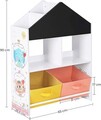 Organizator jucarii / mobilier camera copilului, Songmics, cu tabla de scris + 2 cutii detasabile, 65 x 26.5 x 90 cm