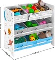 Organizator jucarii / mobilier camera copilului, Songmics, cu 9 cutii detasabile, 62.5 x 29.5 x 60 cm, multicolor