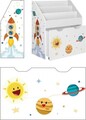 Organizator jucarii / mobilier camera copilului, Space, Songmics, 62.5 x 29.5 x 70 cm, multicolor