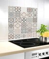 Protectie aragaz, Wenko, Splashback Tile, 60 x 70 cm, sticla termorezistenta, multicolor
