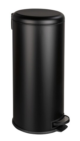 Cos de gunoi, Wenko, Leman Easy Close, 30.5 x 37.5 x 64 cm, 30 L, inox/polipropilena, negru