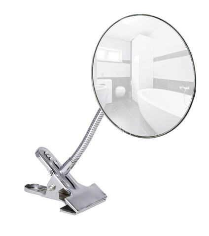 Oglinda cosmetica, Wenko, Cosmetic Clip 5x, 15 x 27 cm, inox, gri