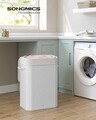Cos de rufe, Songmics, 40 x 30 x 60 cm, 72 L, bambus/fier, alb