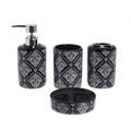 Set de baie din ceramica, InArt, 4 piese, negru/alb