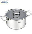 Set de gatit 6 piese, cu manere pliabile, Cooking by Heinner, Milena, inox, gri