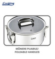 Set de gatit 6 piese, cu manere pliabile, Cooking by Heinner, Milena, inox, gri