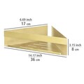 Etajera de colt pentru baie, Wenko, Turbo-Loc Genova Gold, 36 x 17 x 8 cm, inox, auriu