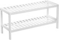 Pantofar Songmics, 70 x 26 x 33 cm, bambus, alb