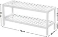 Pantofar Songmics, 70 x 26 x 33 cm, bambus, alb