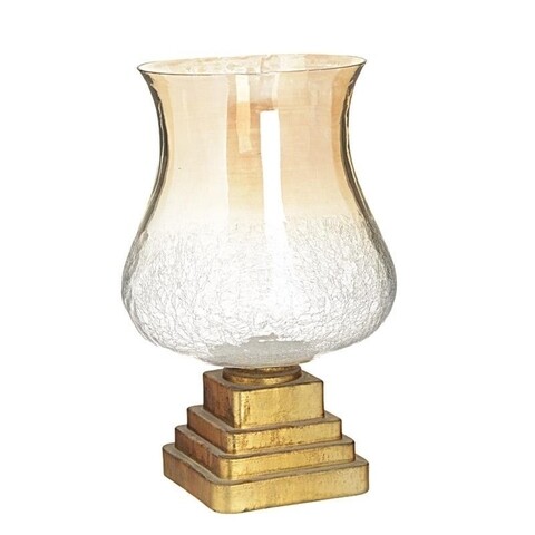 Suport pentru lumanare ANT, InArt, 19x31 cm, sticla, auriu